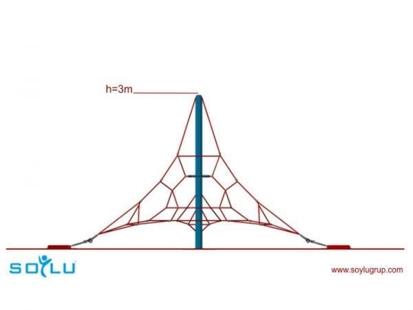 Rope Climbing Pyramid – 3m | Compact Play Structure
