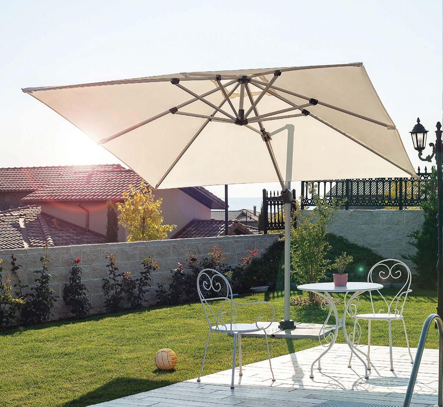 Mykonos Side Pole Umbrella – 300x300 cm Telescopic Arm System