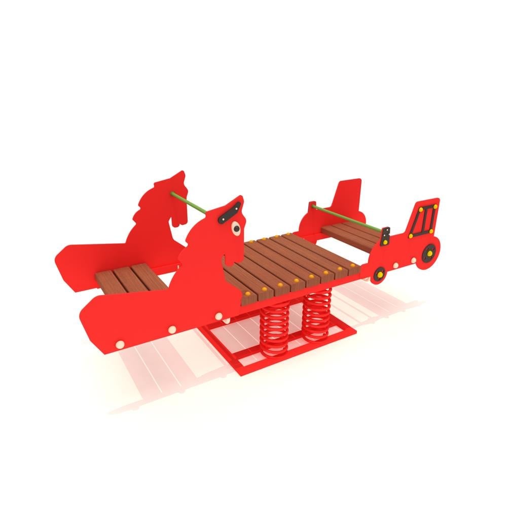 Compact Seesaw with Horse & Car Figures