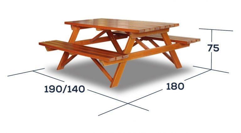 Ahşap Piknik Masası, Orman Masası 140 cm 