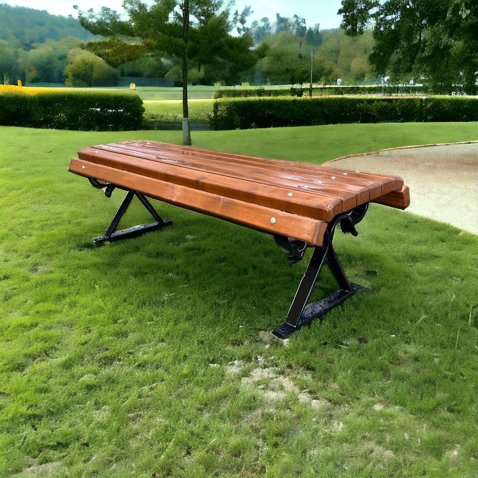 Motifli Arkalıksız Oturma Bankı – 145 cm