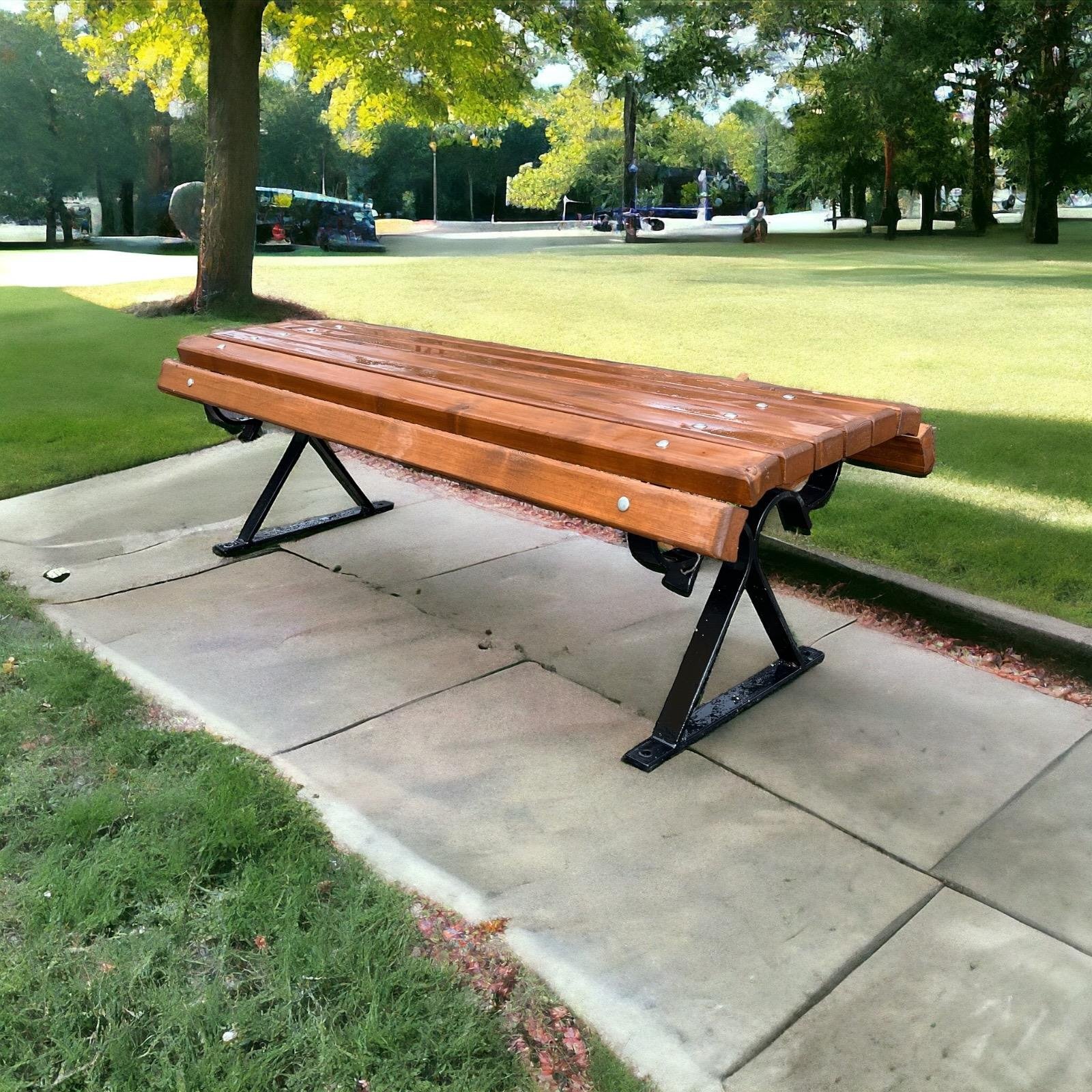 Motifli Arkalıksız Oturma Bankı – 145 cm