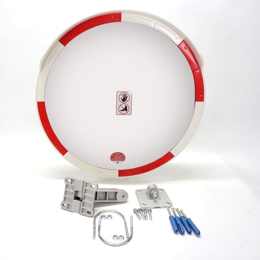 Traffic Safety Mirror with 2.5 m Flanged Pole – 80 cm Acrylic Lens