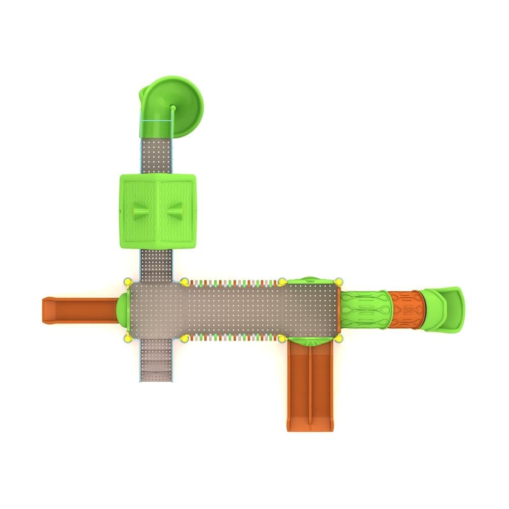 Outdoor Playground Set with Three Towers and House-Style Roof – 8 x 7 m