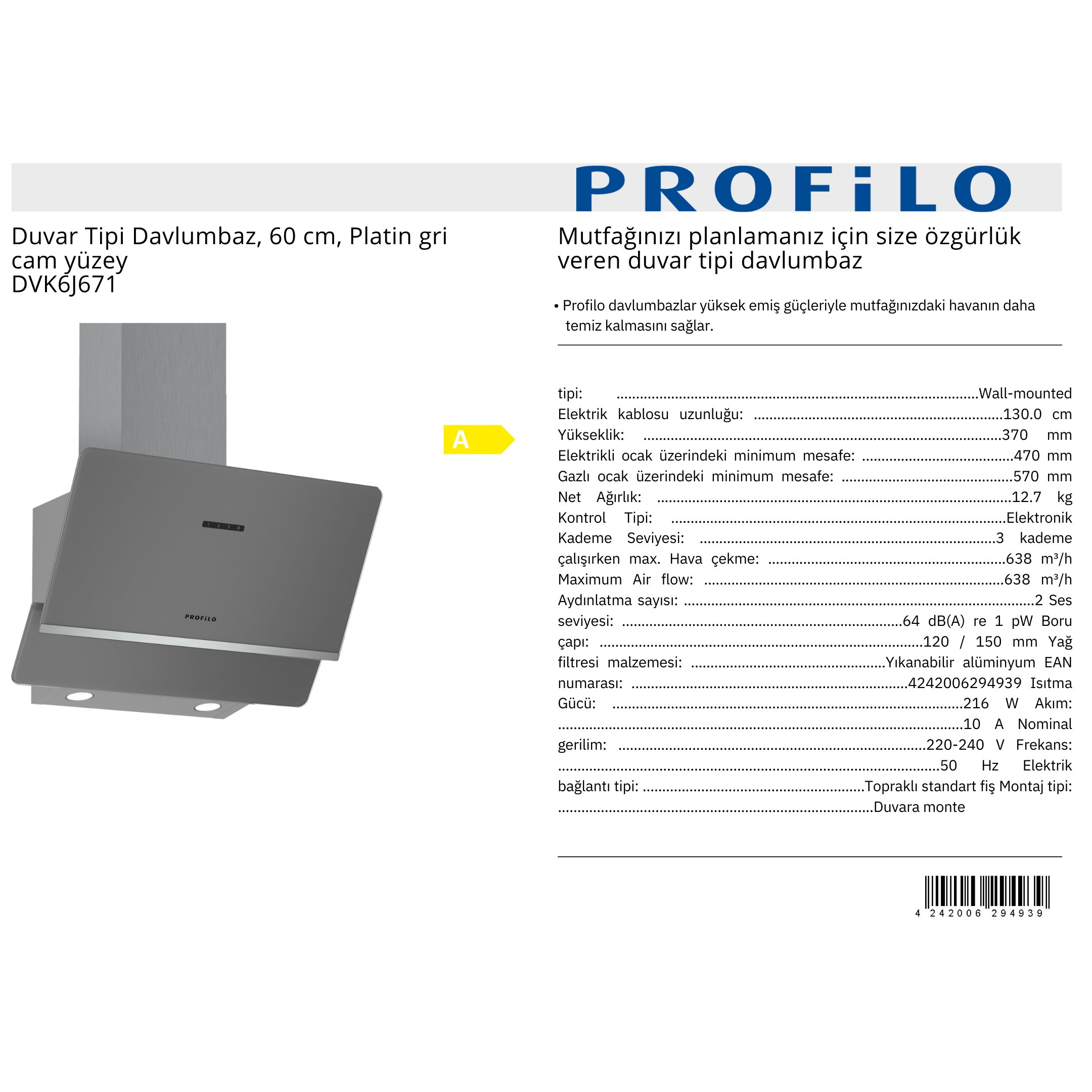 PROFİLO DVK6J671 DAVLUMBAZ