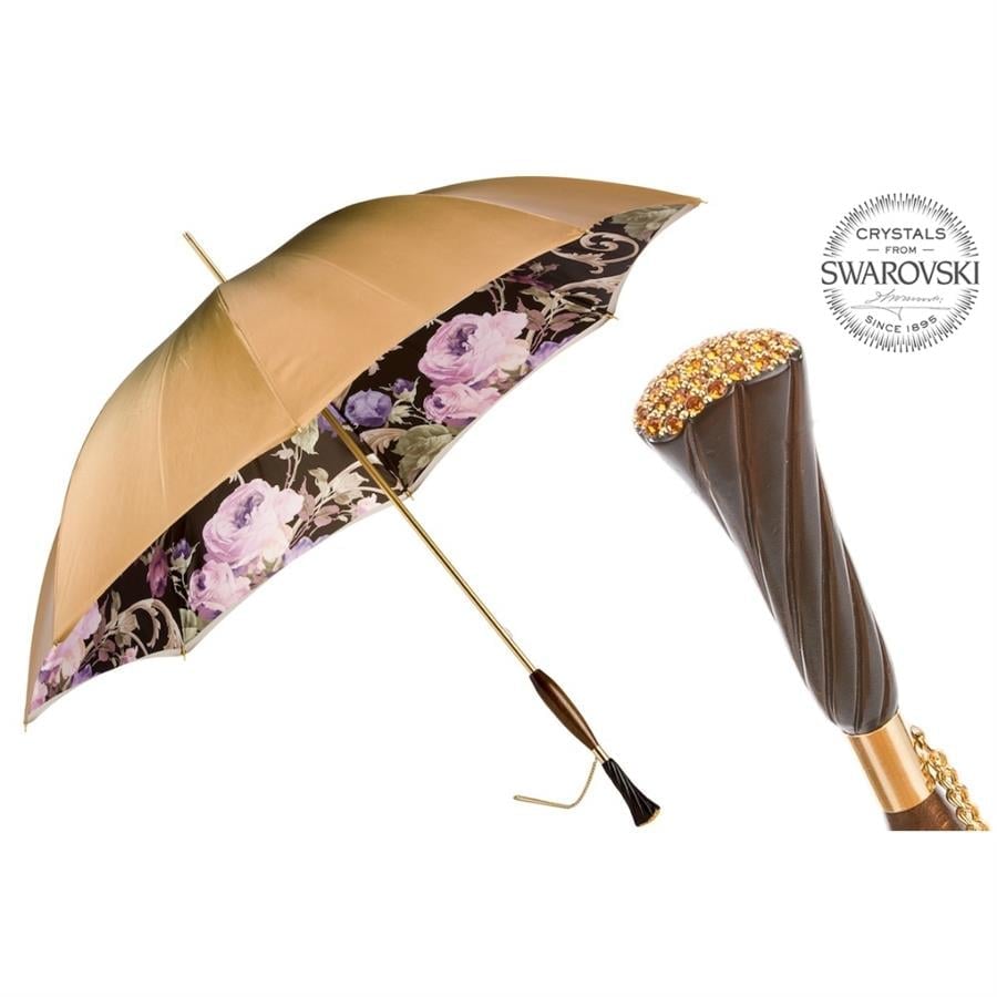 Pasotti | Swarovski® Lüks Vintage Çift Katlı Kumaş Şemsiye 93 cm