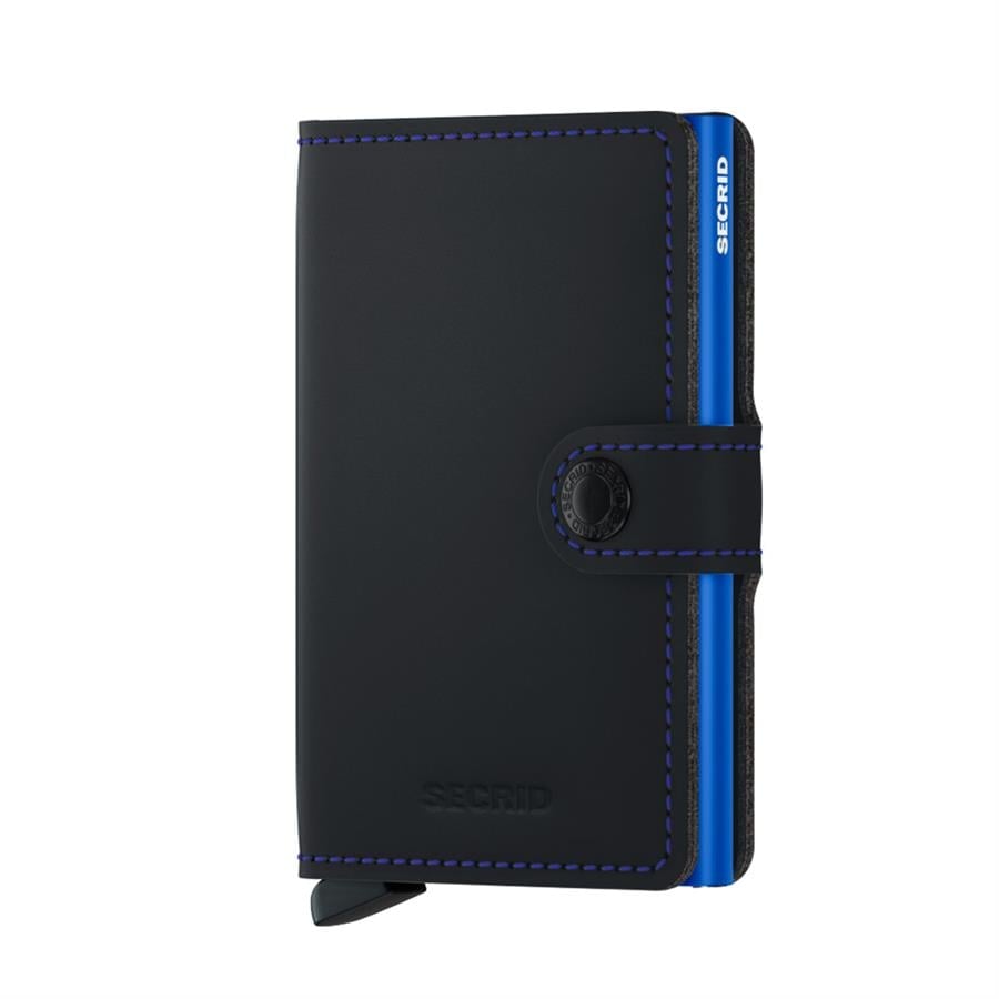 Secrid Miniwallet Matte Black& Blue, N/A - %100 Orjinal Avrupa Derisi Cüzdan
