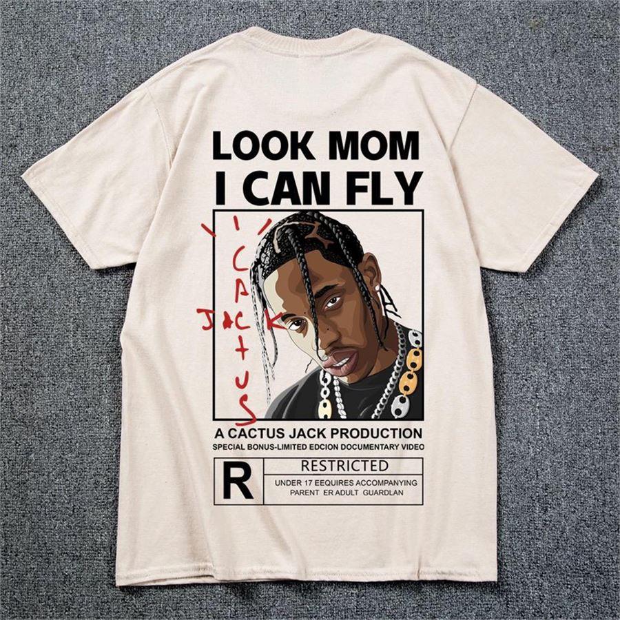 Bej Travis Scott : A Cactus Jack Look Mom I Can Fly (Unisex) T-Shirt