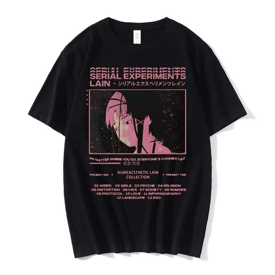 Siyah Anime Serial Experiments Lain (Unisex) T-Shirt