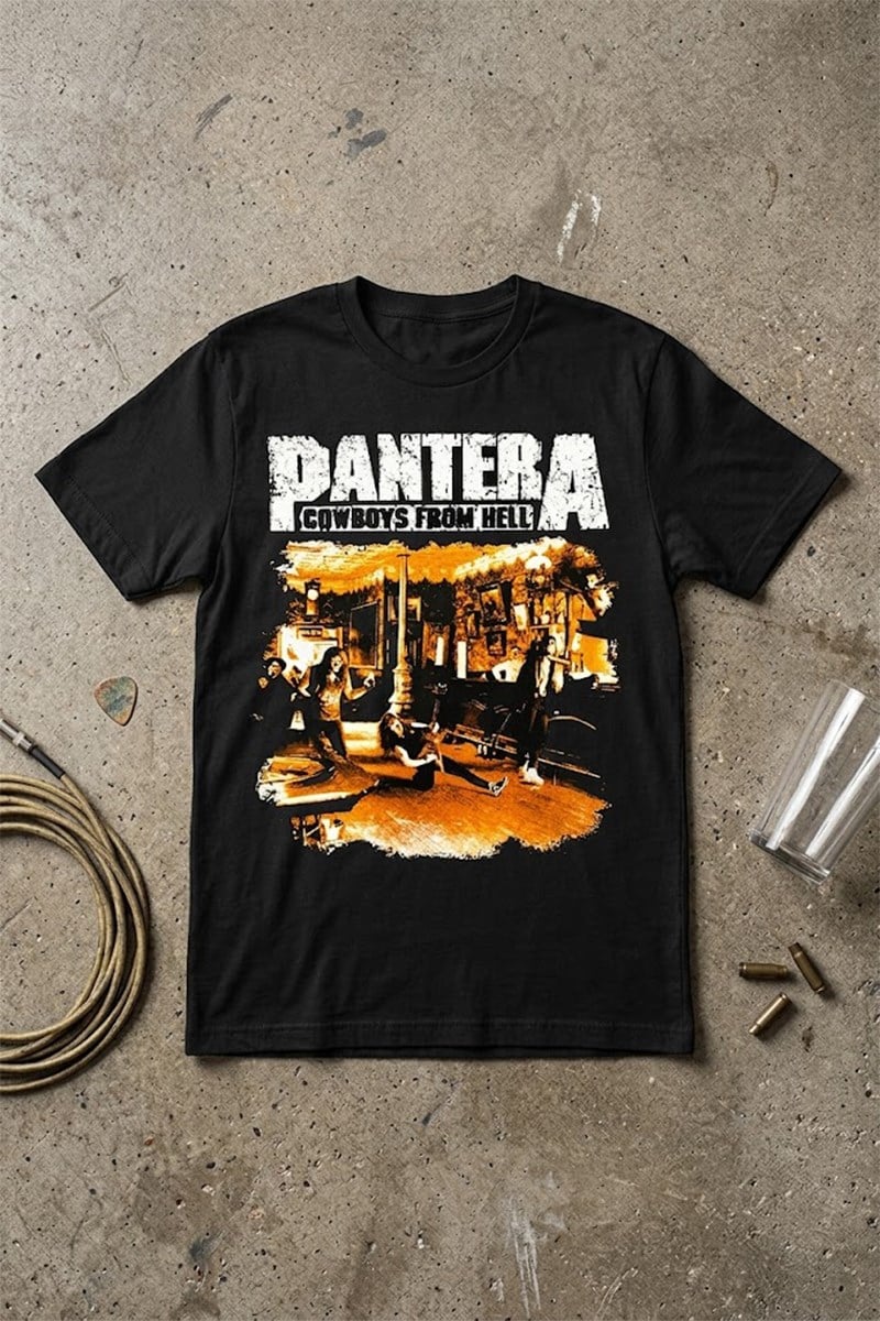PANTERA COWBOYS FROM HELL Tシャツ 00s 黒MバンT Siyah Pantera Cowboys From Hell Unisex Y2K T-Shirt