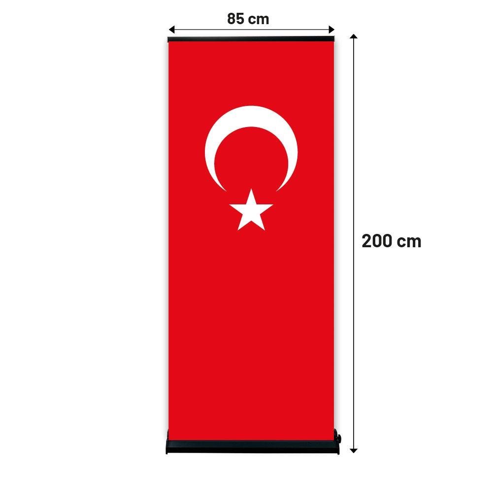 Türk Bayraklı 85×200 Cm Lüx Rollup Banner - Bayraksan Tekstil