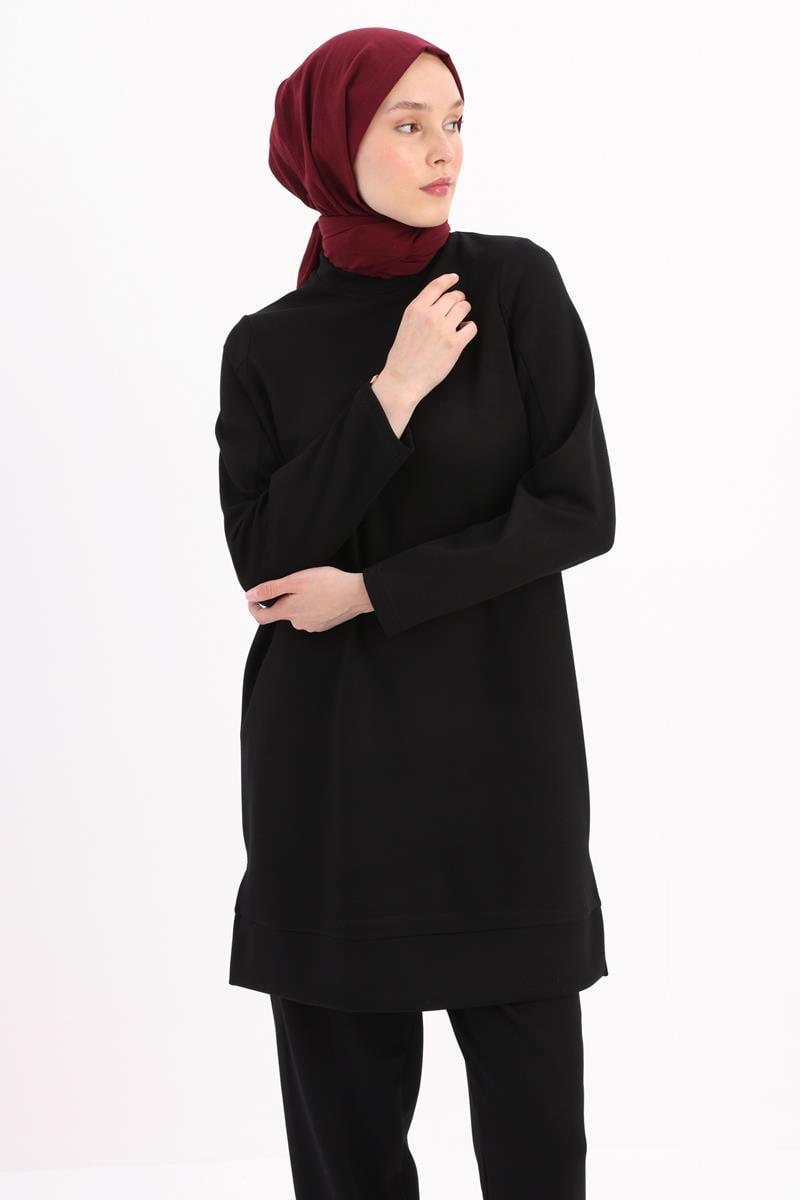 Siyah-Kolu Fermuarlı Tunik | ALLDAY