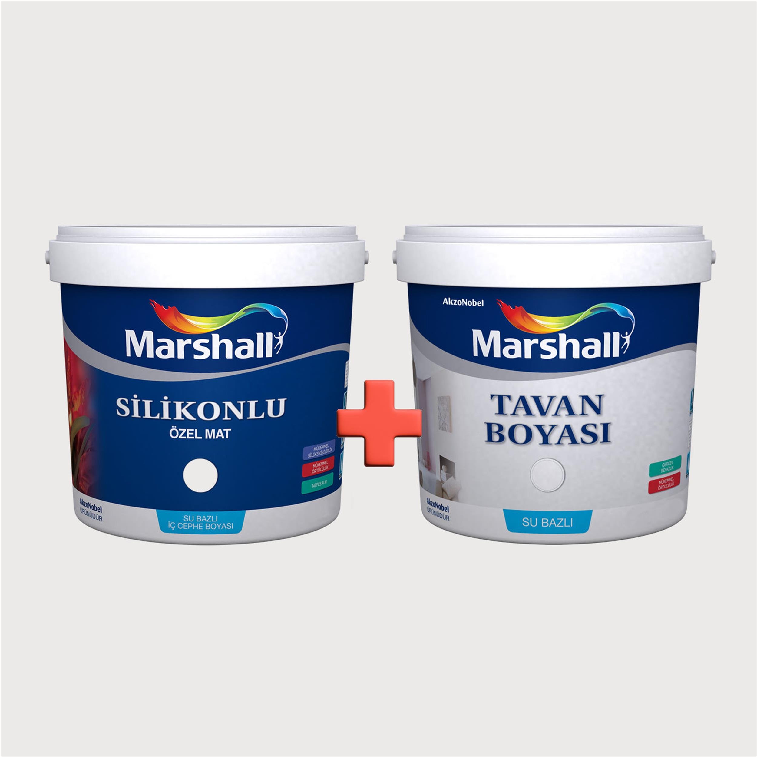 Marshall ON.00.87 15 Litre Silikonlu Özel Mat Su Bazlı İç Cephe Boyası + 10  Kg Ultra Beyaz Tavan Boyası Seti (2000000558) | Afeks Yapı Market