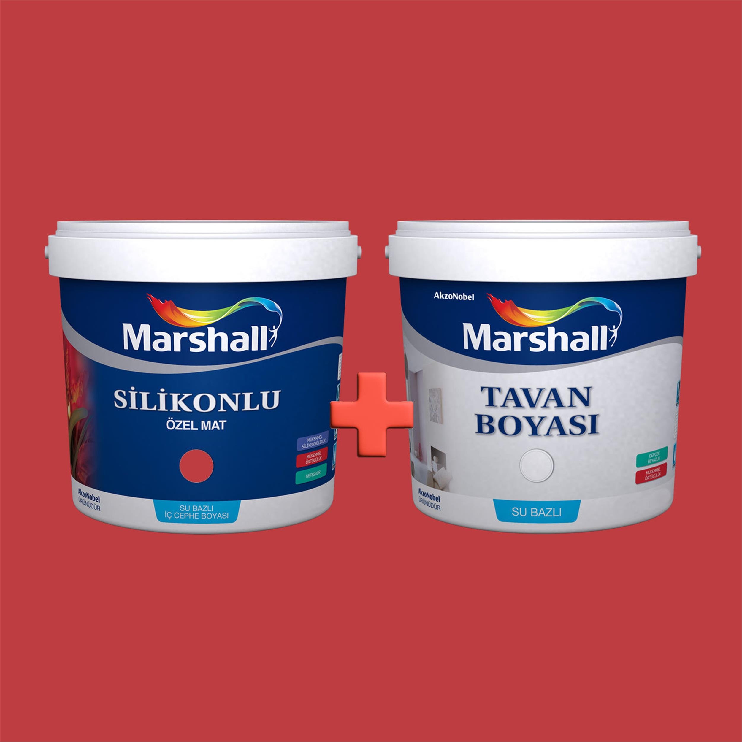 Marshall Elma Şekeri 15 Litre Silikonlu Özel Mat Su Bazlı İç Cephe Boyası +  10 Kg Ultra Beyaz Tavan Boyası Seti (2000000560) | Afeks Yapı Market
