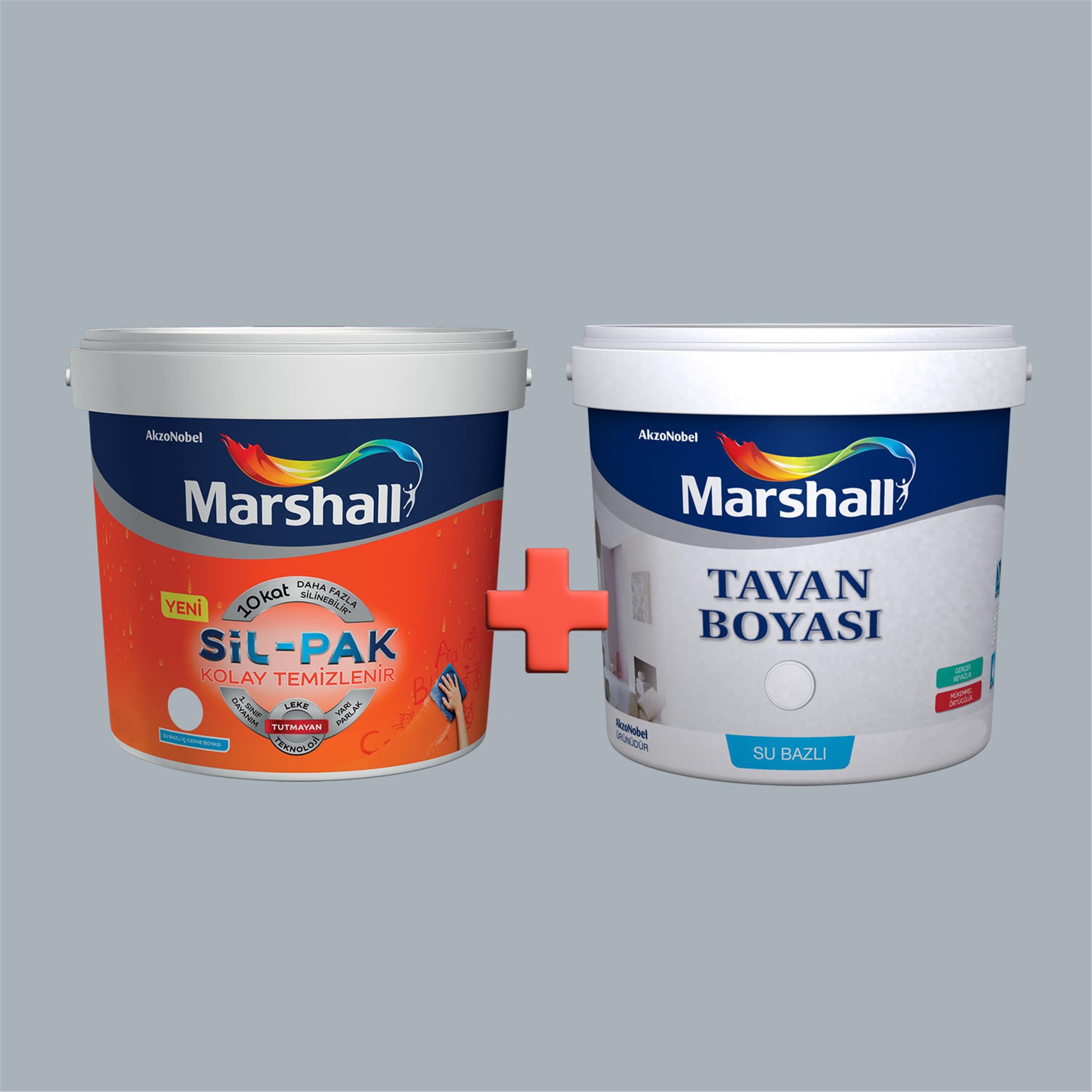 Marshall ON.00.63 15 Litre Sil-Pak Kolay Temizlenir Silinebilir Su Bazlı İç  Cephe Boyası + 10 Kg Ultra Beyaz Tavan Boyası Seti (2000000561) | Afeks  Yapı Market