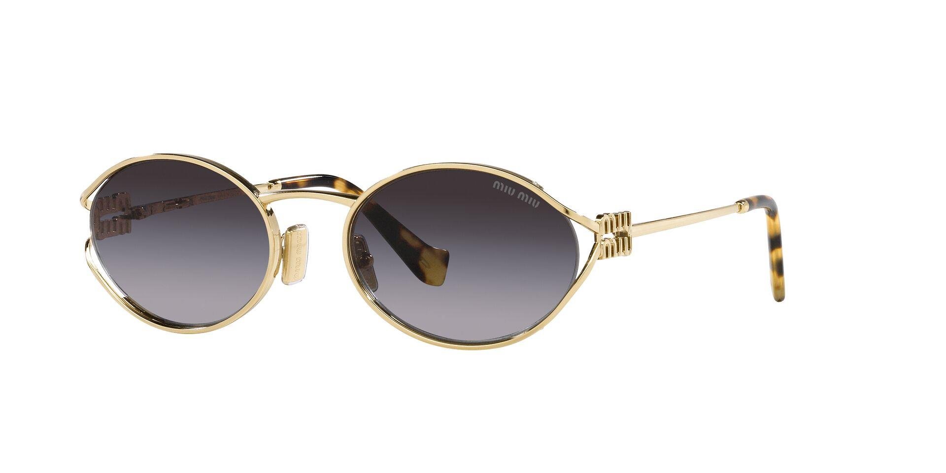 ミイ Miu Miu MU 52YS Oval Gold Kadın Güneş Gözlüğü | Brandeyes