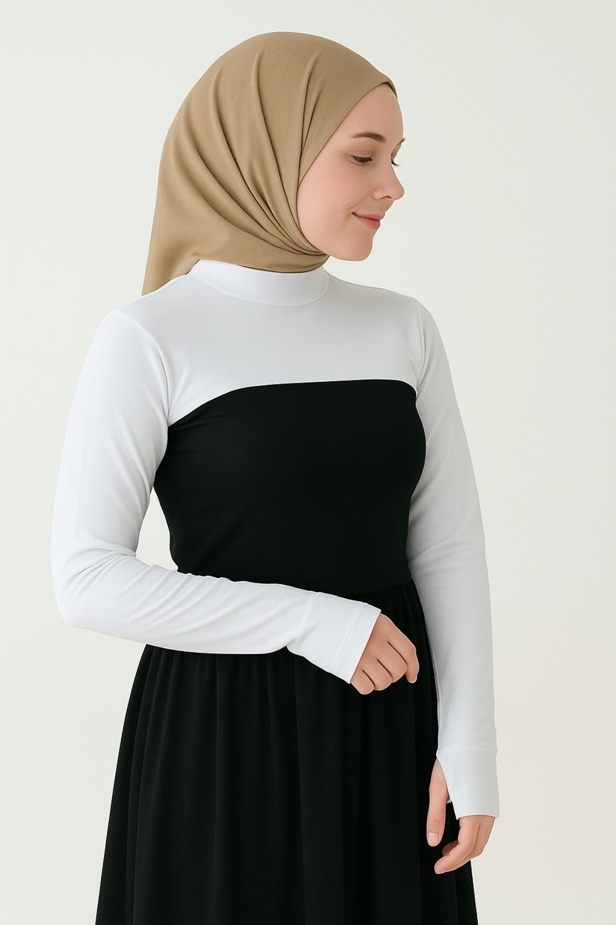 Balıkçı Parmaklı Boyunluklu Kolluk - Beyaz