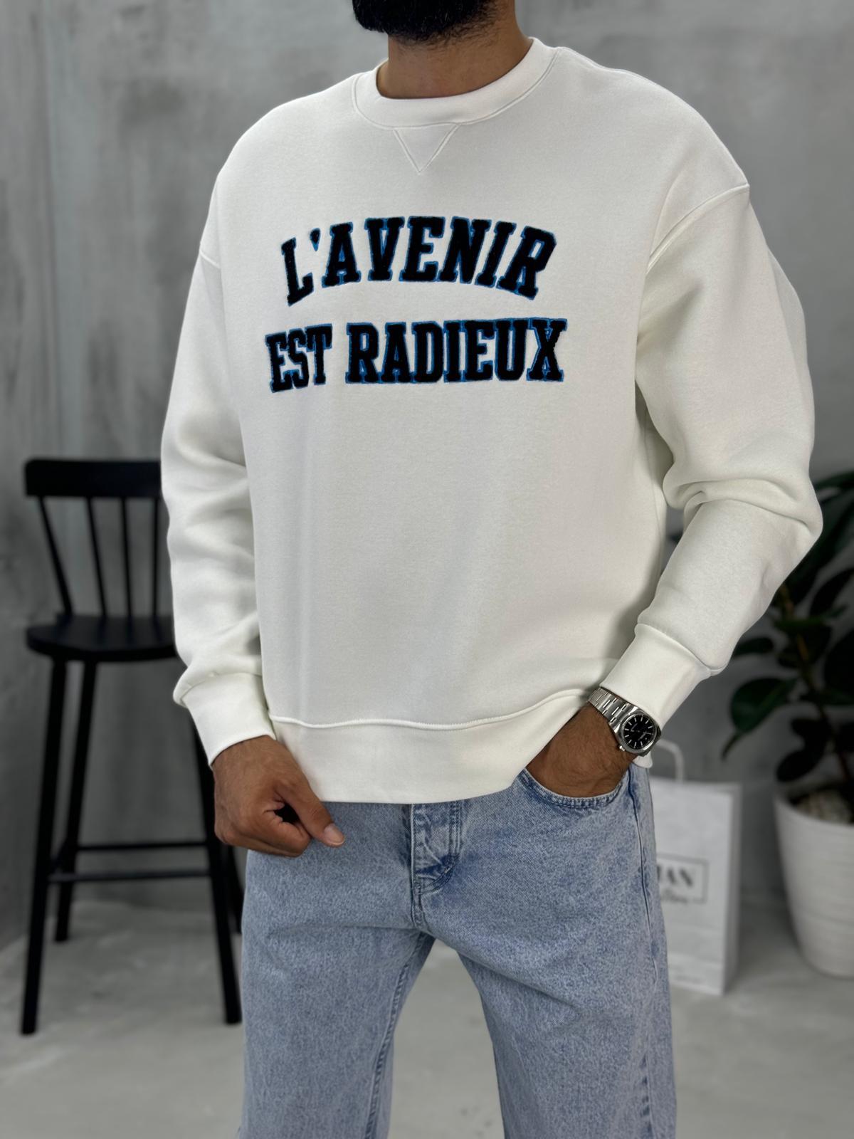 Baskılı Sweatshirt Beyaz