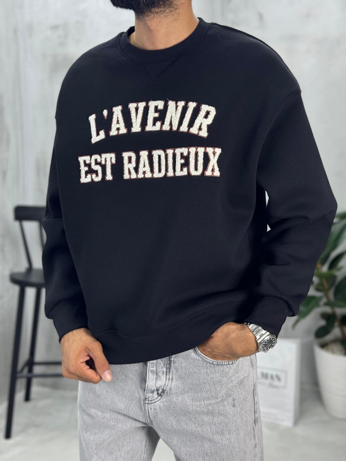 Baskılı Sweatshirt Siyah