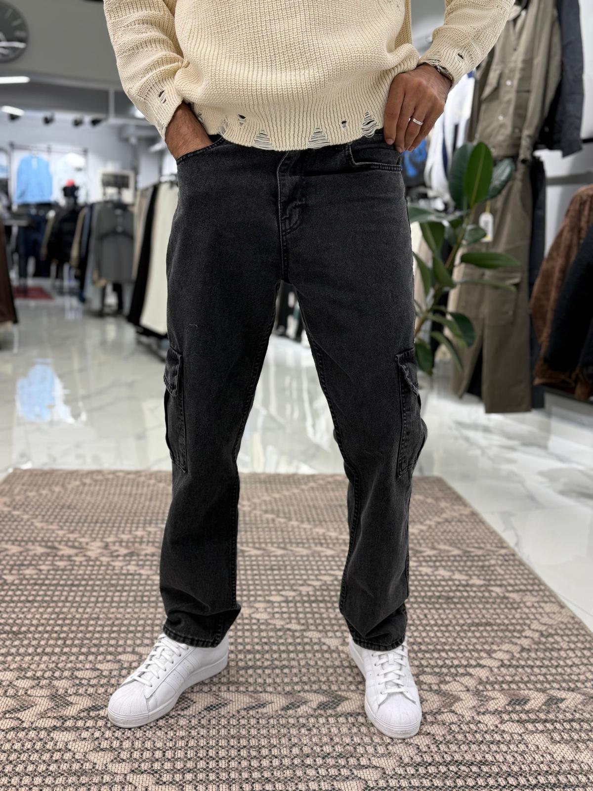Kargo Cep Baggy Pantolon Siyah