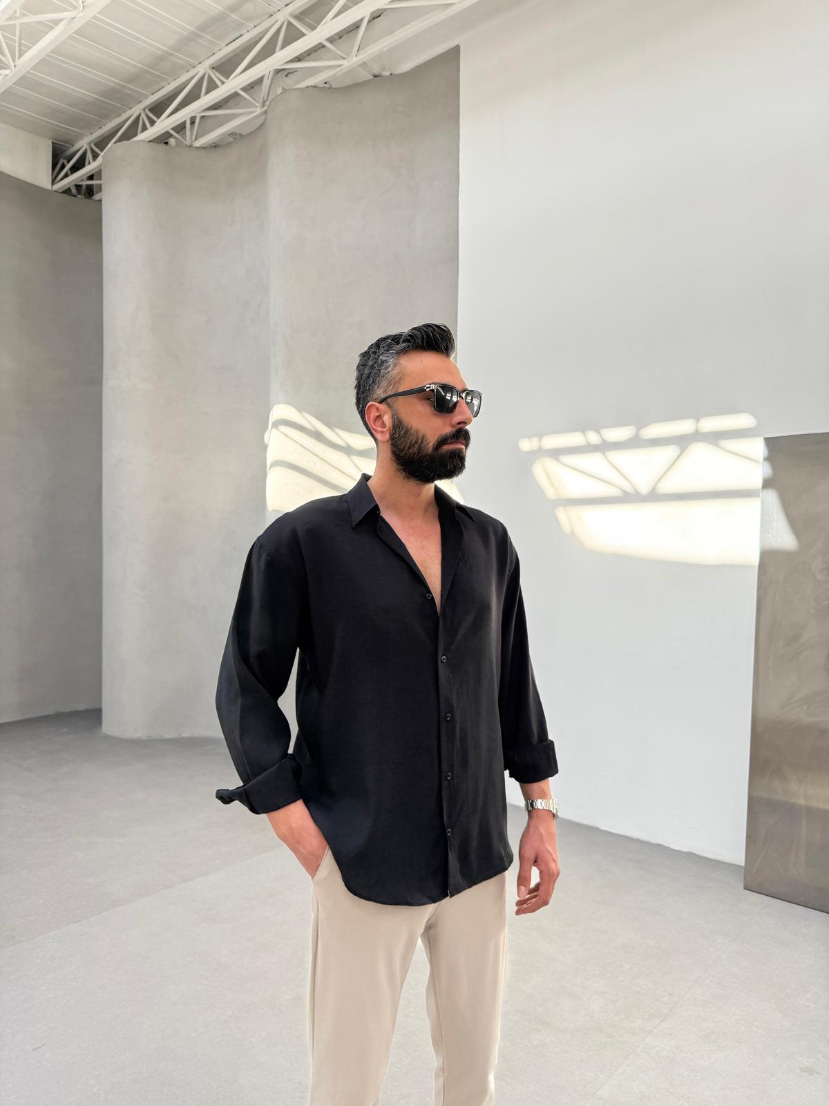 Model Kumaş Basic Gömlek Siyah