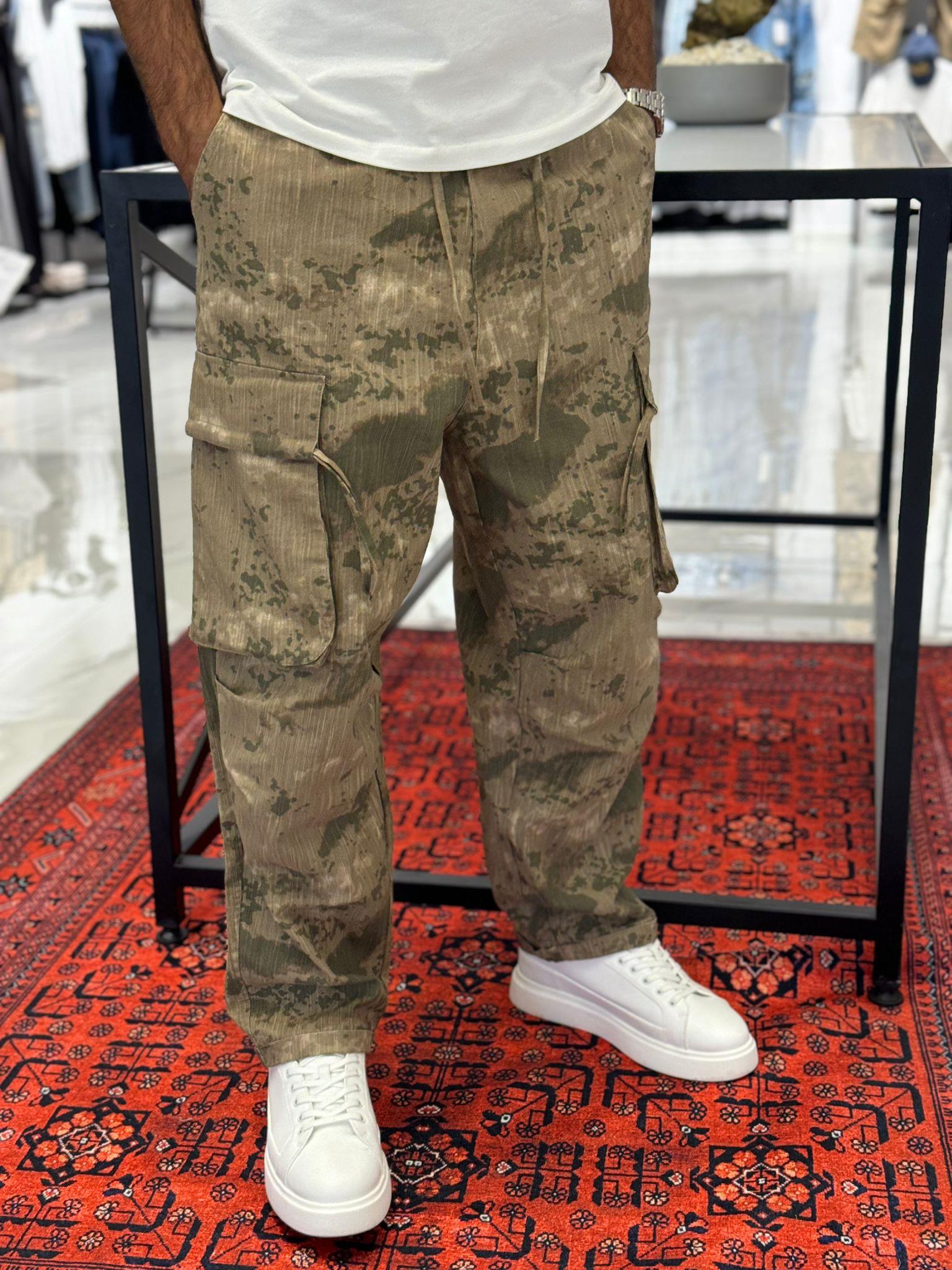 Paça Lastikli Kamuflaj Pantalon