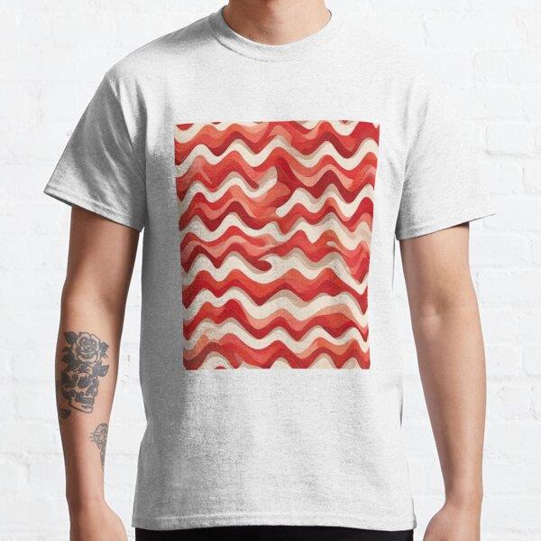  Chevron - Strawberry Red Wave Chevron Pattern ; Pattern  Herringbone Tasarım Baskılı Tişört (bol kalıp t-shirt)