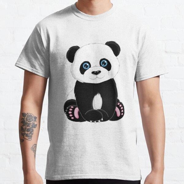  The Panda Looks So Cute  Tasarım Baskılı Tişört (Bol kesim t-shirt)