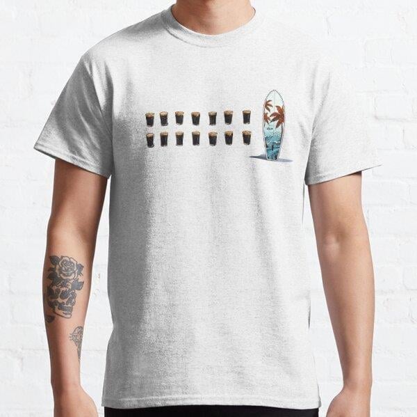 14 Pints of Stout and a Surfboard Tasarım Baskılı Tişört (Bol kalıp t-shirt)