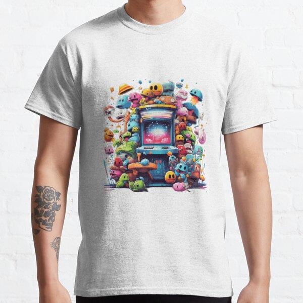 80s Arcade Game Tasarım Baskılı Unisex Tişört (Bol kalıp t-shirt)