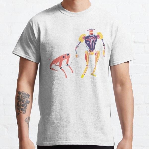 A Bot and his dog Colour 2 Tasarım Baskılı Tişört (Rahat Kalıp T-shirt)