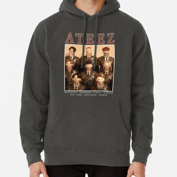 ATEEZ Vintage Retro Band Style 90s Wonderland Tasarım Baskılı Kapşonlu Sweatshirt