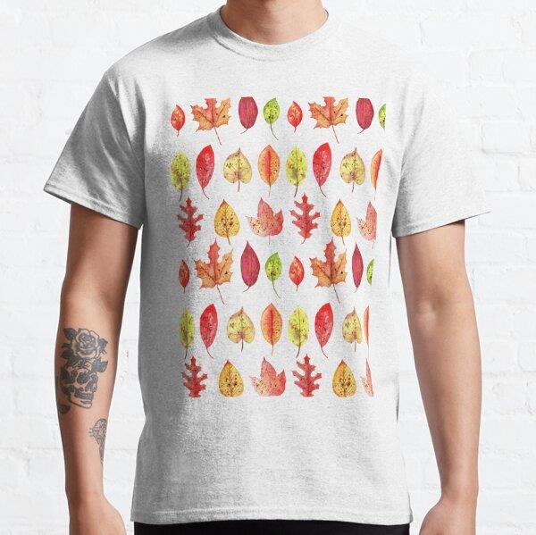 Autumn leaves pattern  Tasarım Baskılı Tişört (Rahat kalıp t-shirt)