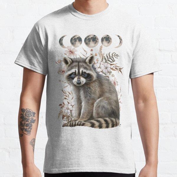 Autumn Painted Raccoon Tasarım Baskılı Tişört (Rahat kalıp t-shirt)