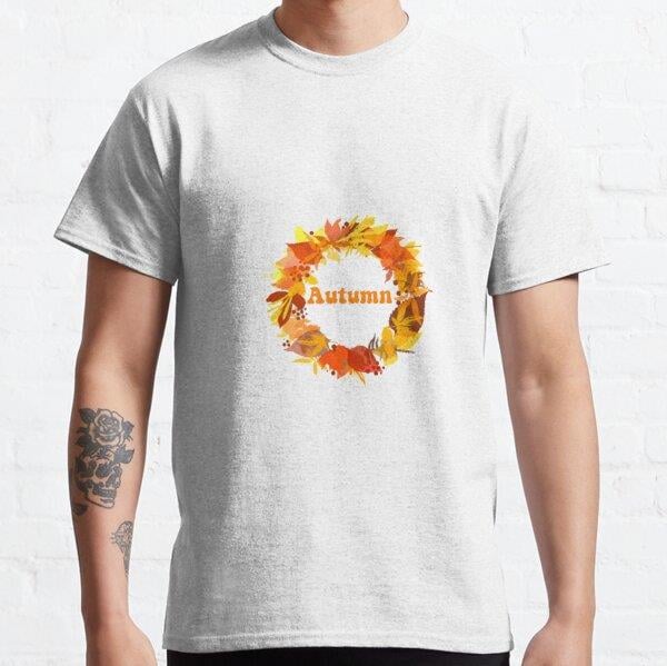 Autumn wreath! Tasarım Baskılı Tişört (Rahat kalıp t-shirt)