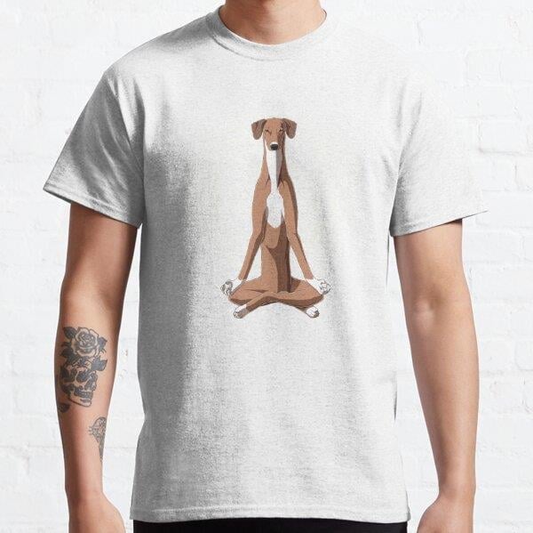 Azawakh Dog meditate Tasarım Baskılı Tişört (Rahat Kalıp T-shirt)