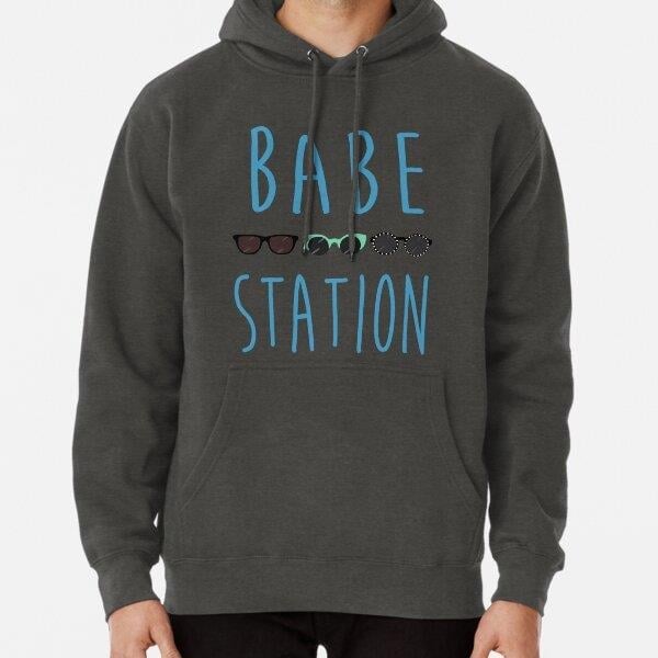 Babe Station: Blue Tasarım Baskılı Kapşonlu Sweatshirt