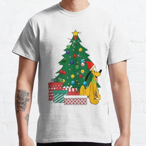 Beautiful Model Plut Around The Christmas Tree Awesome For Movie Fans Tasarım Baskılı Tişört (Rahat Kalıp T-shirt)