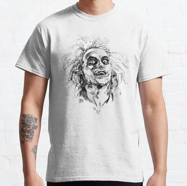 Beetlejuice Beetlejuice Beetlejuice Tasarım Baskılı Tişört (Bol kalıp t-shirt)