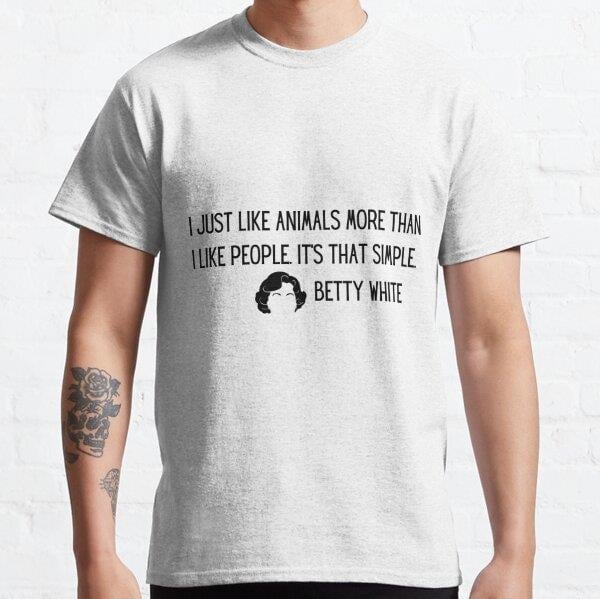 Betty White Tasarım Baskılı Tişört (Rahat Kalıp T-shirt)