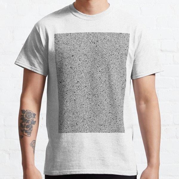 black noisy pattern Tasarım Baskılı Tişört (bol kalıp t-shirt)