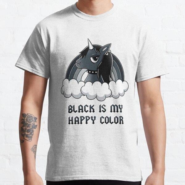 Black Unicorn Tasarım Baskılı T-Shirt (bol kalıp tişört)