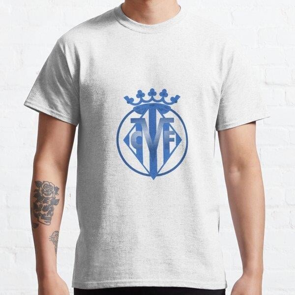 blue Villarreal football club Tasarım Baskılı Tişört (Bol kesim t-shirt)