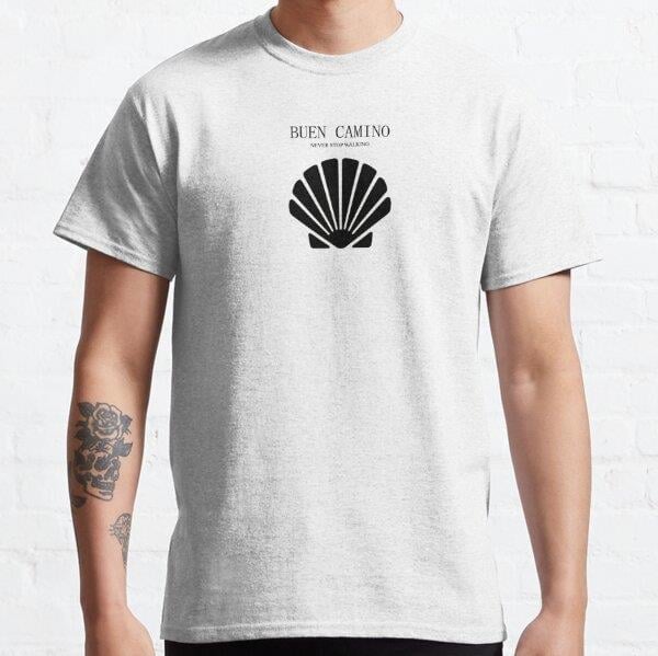 Buen Camino Santiago Compostela Tasarım Baskılı T-Shirt (bol kalıp tişört)