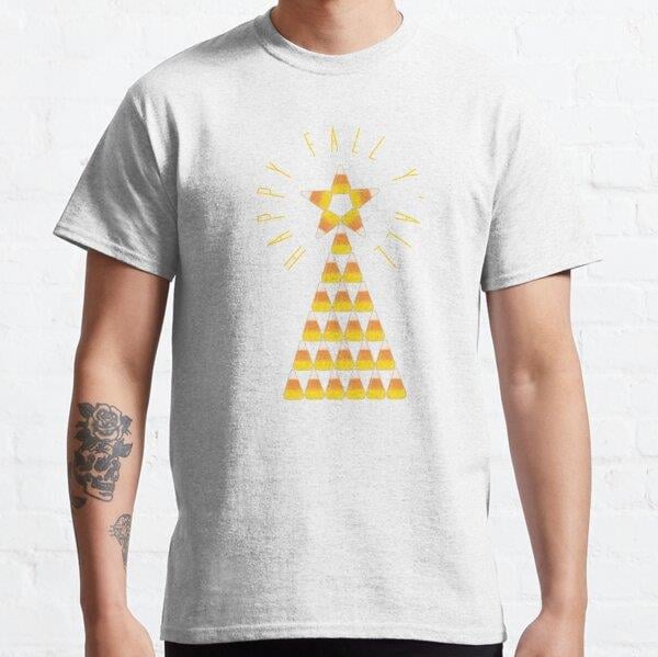 Candy Corn Christmas Tree Tasarım Baskılı Tişört (Rahat kalıp t-shirt)