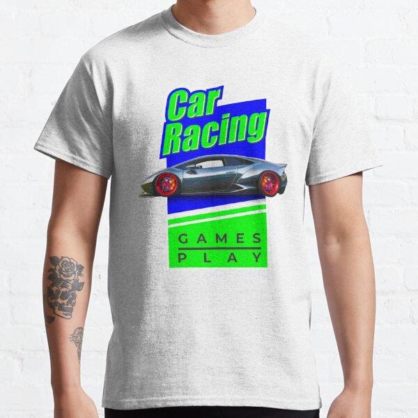 Car Racing Games Play Tasarım Baskılı Unisex Tişört (Bol kalıp t-shirt)