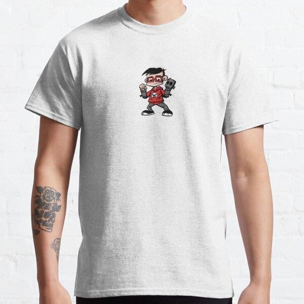 Cartoon Character Superhero Nerd Tasarım Baskılı Tişört (bol kalıp t-shirt)