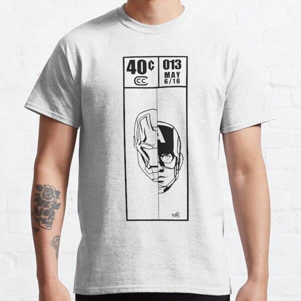 Civil War Tasarım Baskılı Tişört (bol kalıp t-shirt)