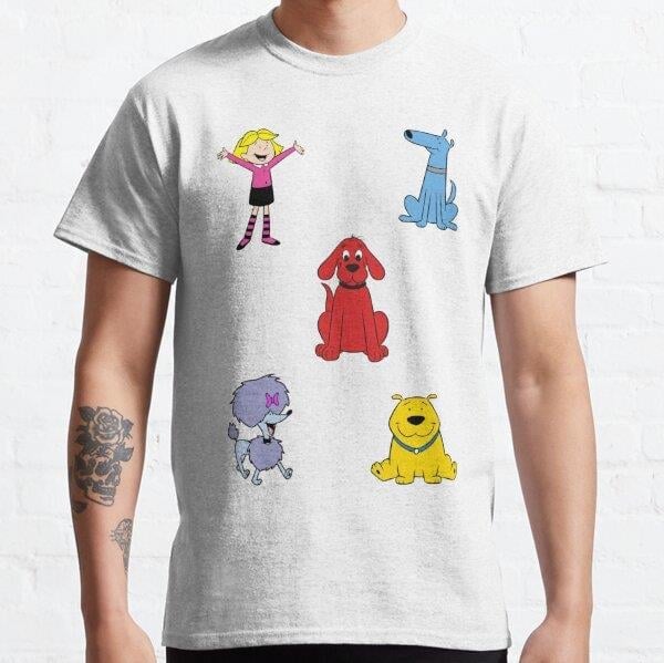 Clifford the big red dog Tasarım Baskılı Tişört (Rahat Kalıp T-shirt)