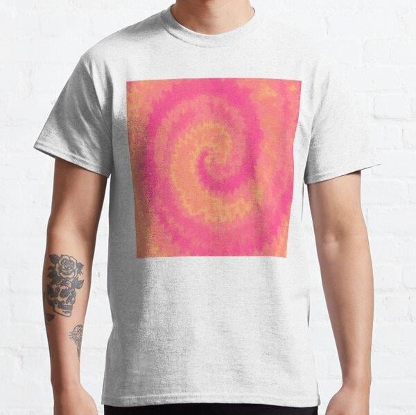 Colorful Swirl in Pink & Peach Shade Pattern 89 Tasarım Baskılı Tişört (bol kalıp t-shirt)